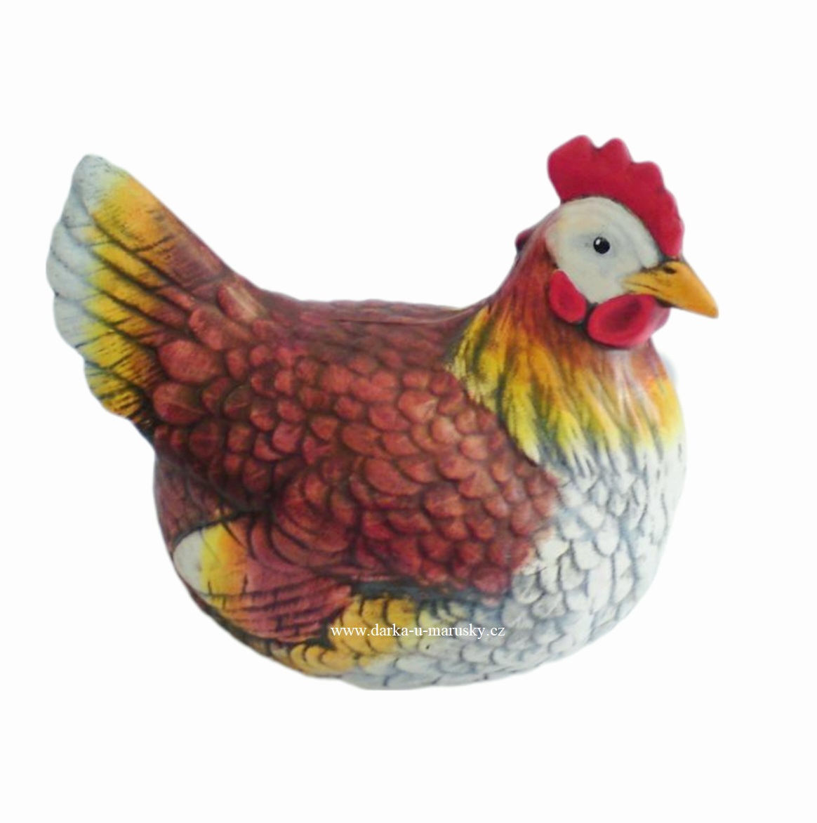 Slepice "kvočna"  sedící barevná