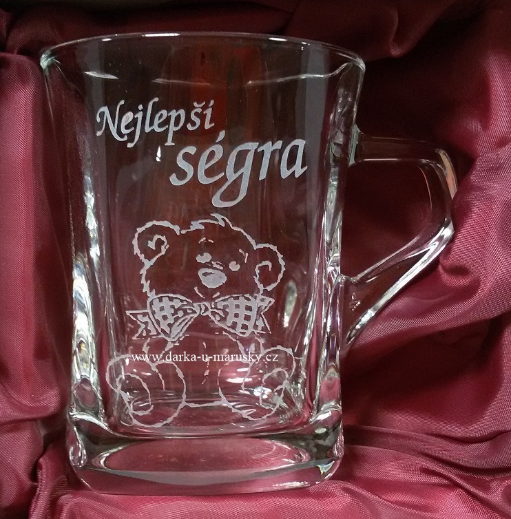 Pískovaný hrníček Geo nízký - Nejlepší ségra