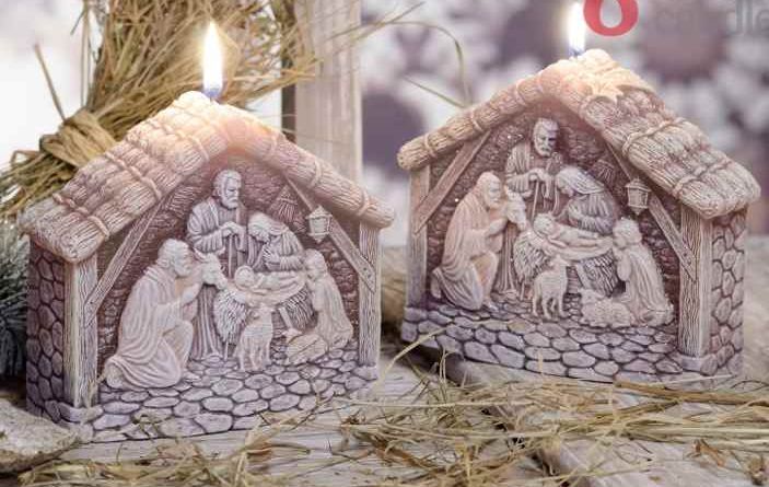 Svíčka - Štědrý večer /béžová