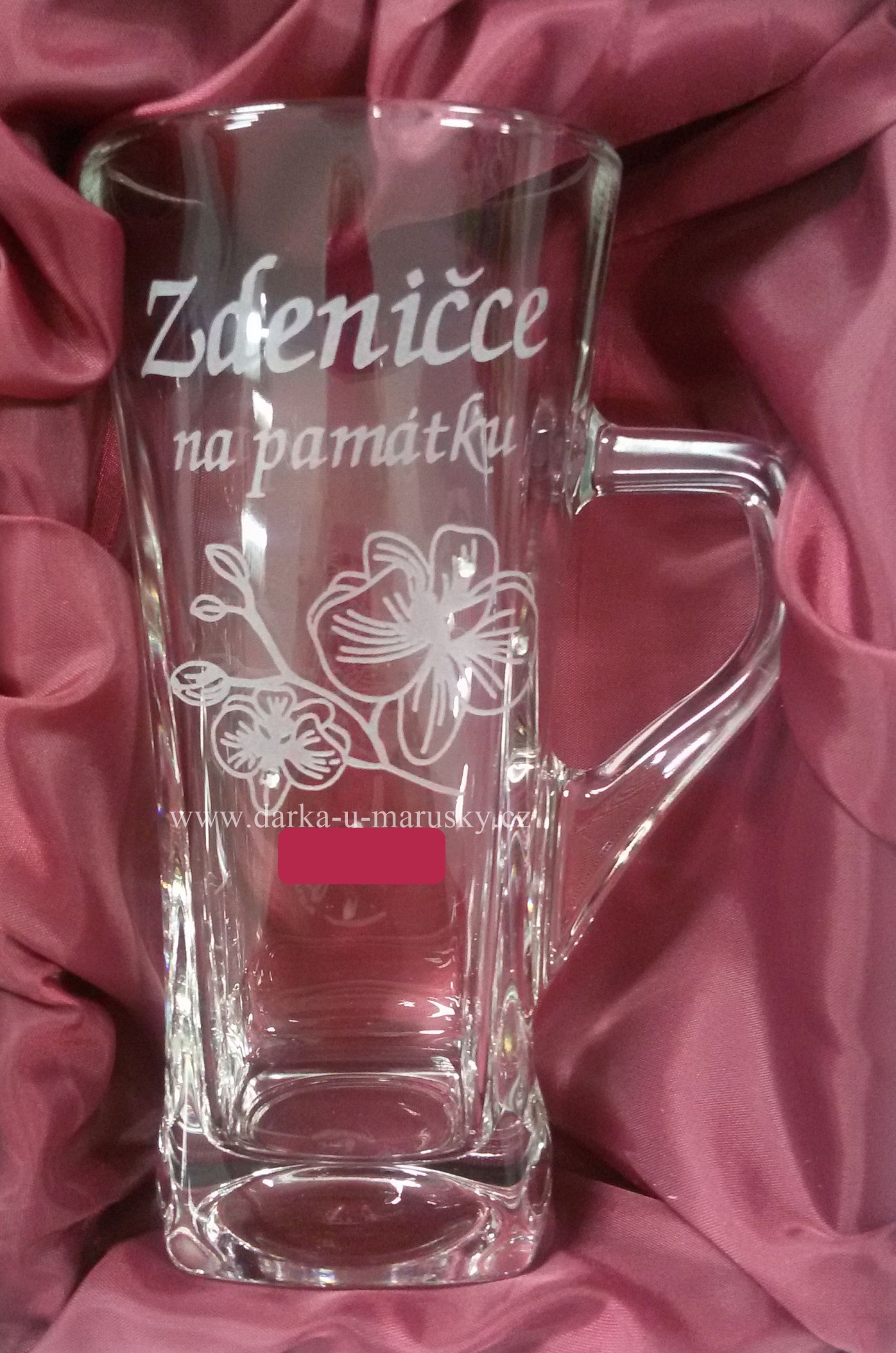 Pískovaný hrníček Geo vysoký - Orchidej