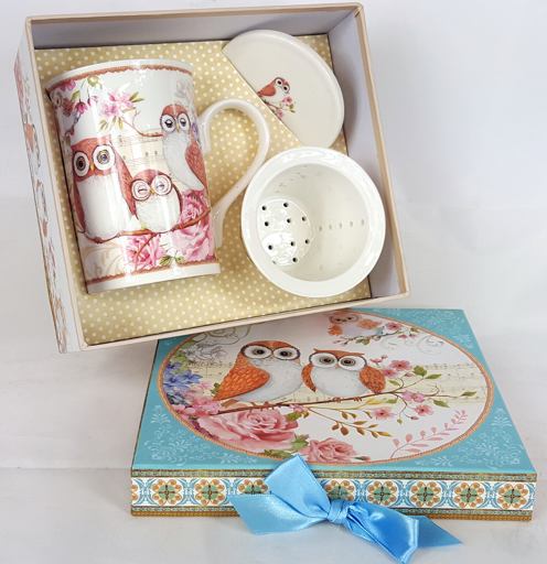 Porcelánový byliňáček Sovičky 270ml v boxu
