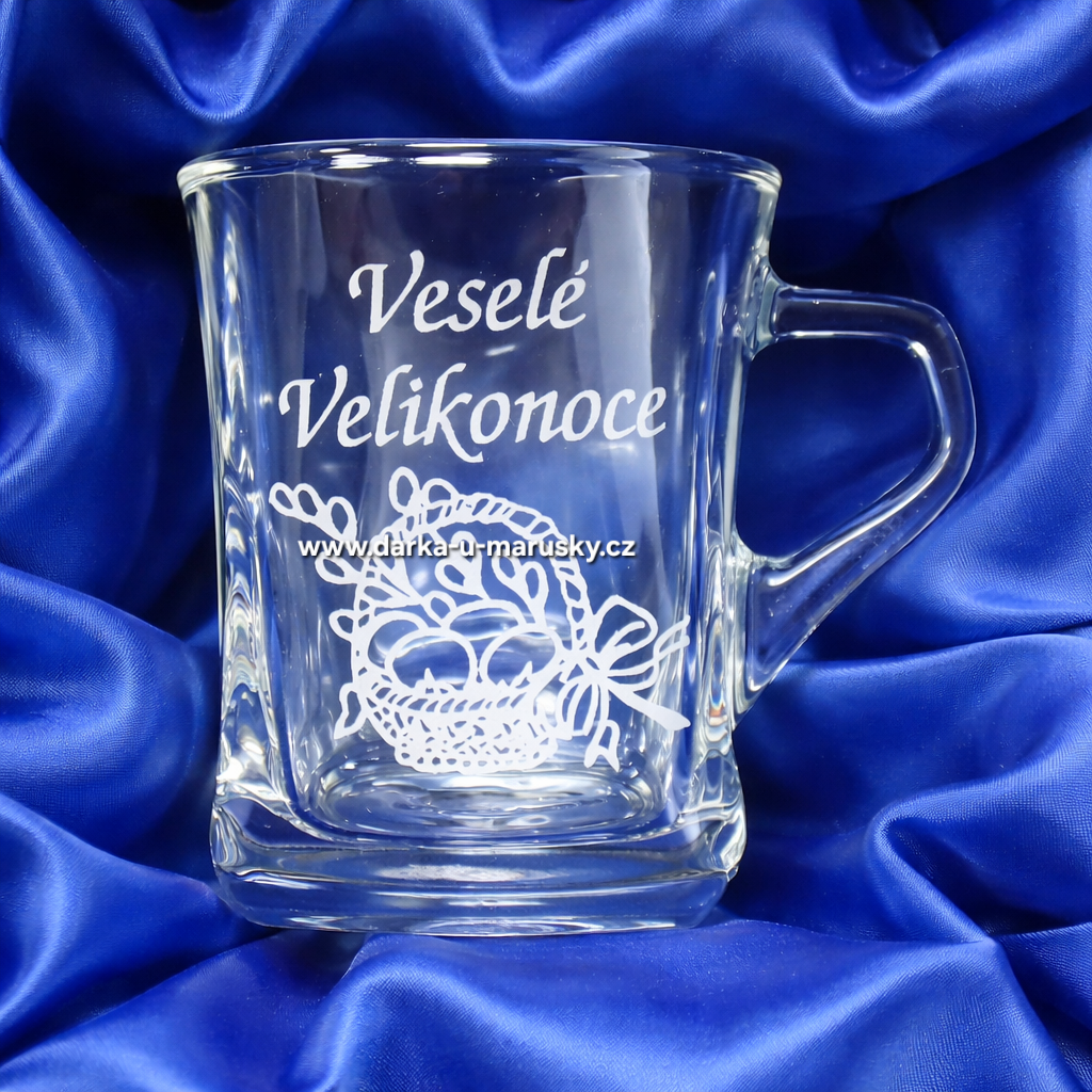 Pískovaný hrníček Geo nízký - Veselé Velikonoce V2