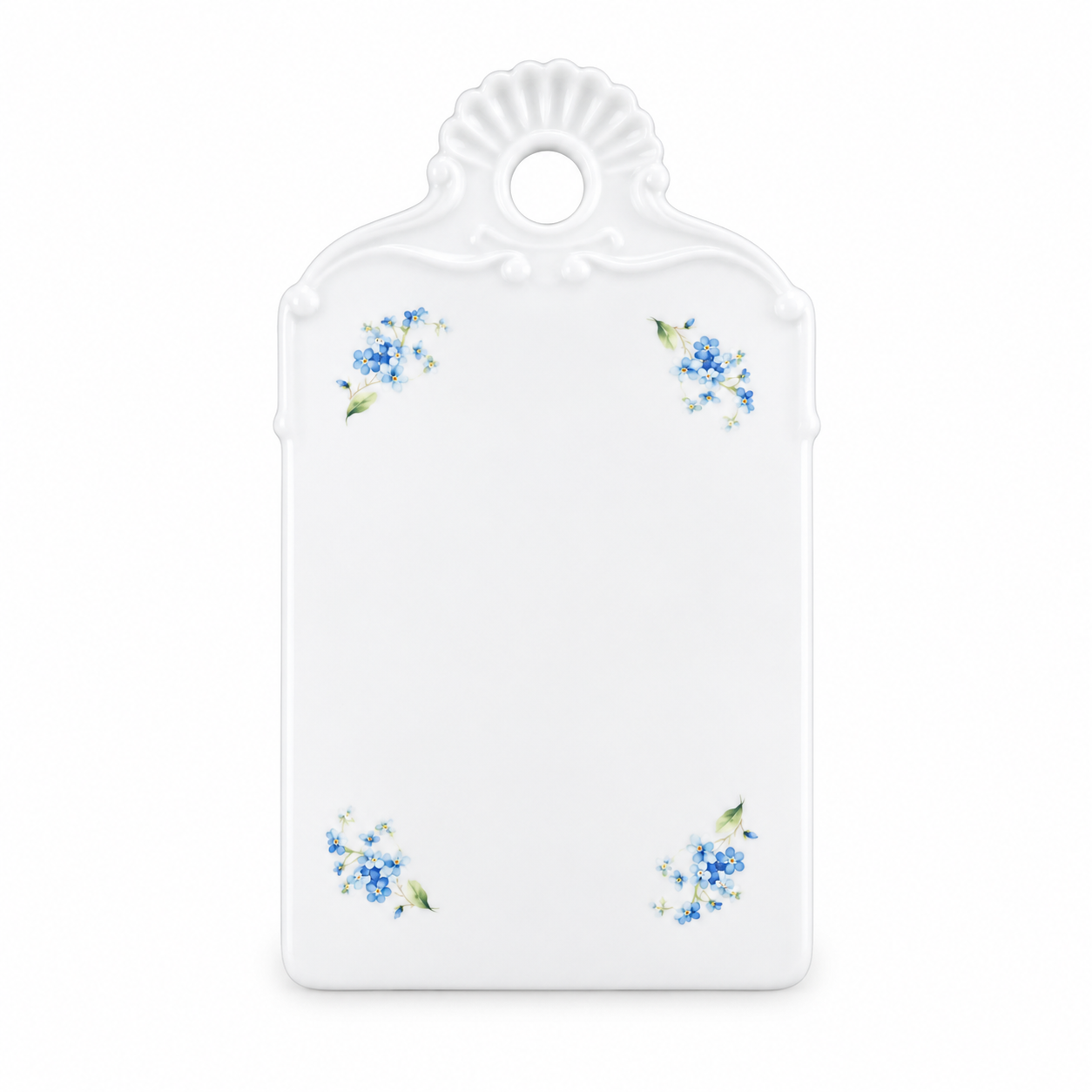 Prkénko - porcelánový podnos na krájení chleba - 27,5cm - pomněnky