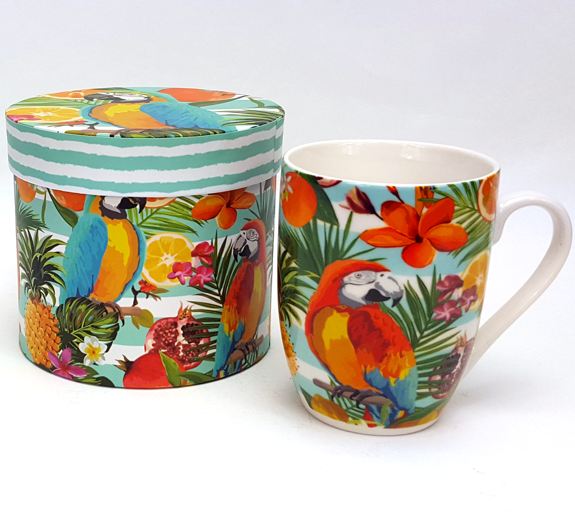 TROPIC - Hrnek porcelánový s dekorem 375ml v boxu