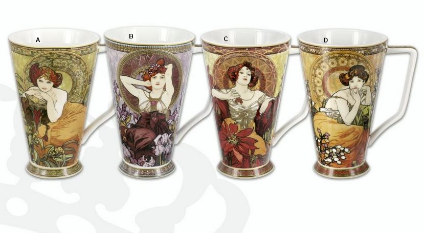 Luxusní hrníček kolekce A. Mucha - C- Ruby