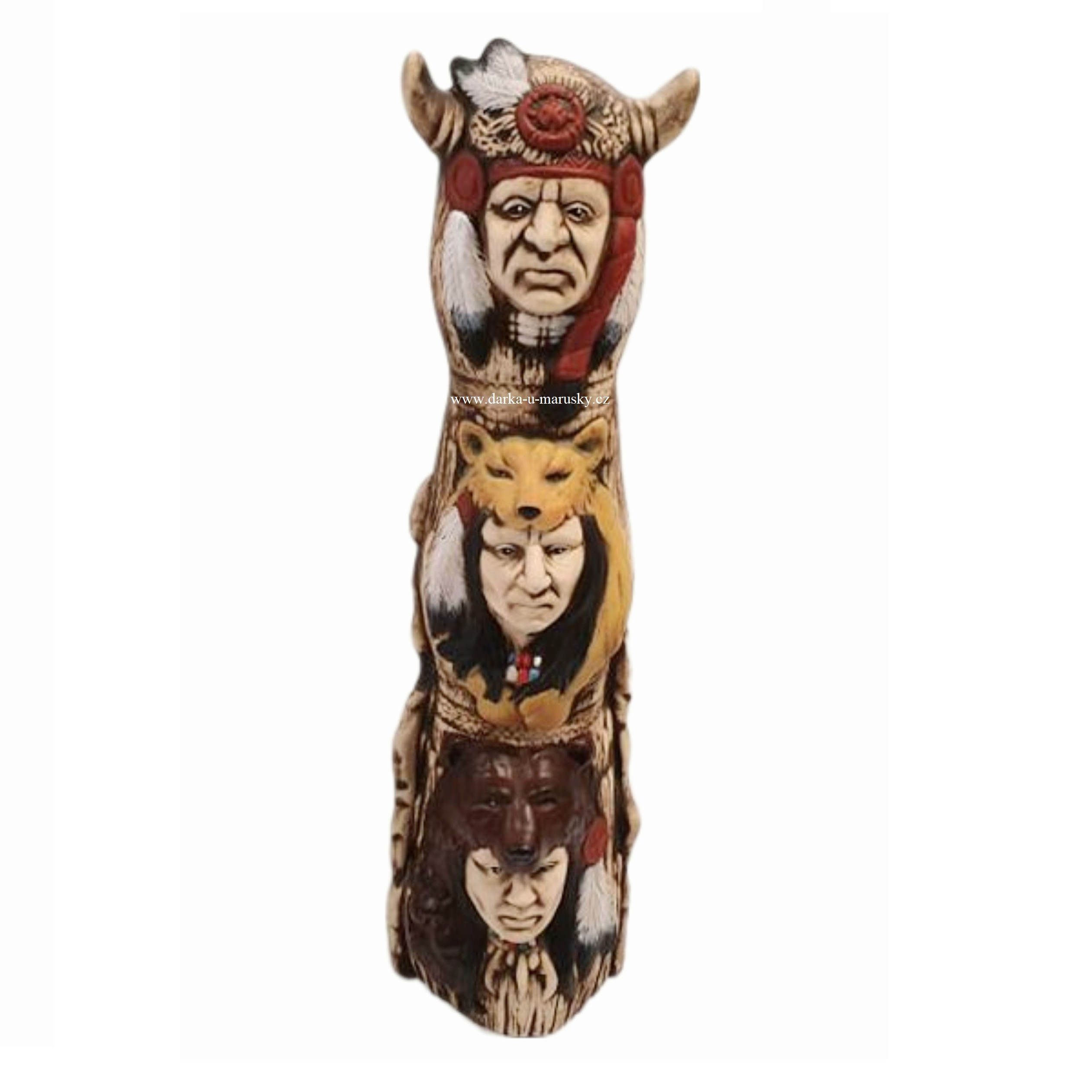 Indiánský totem - malba - ručně malovaná keramika