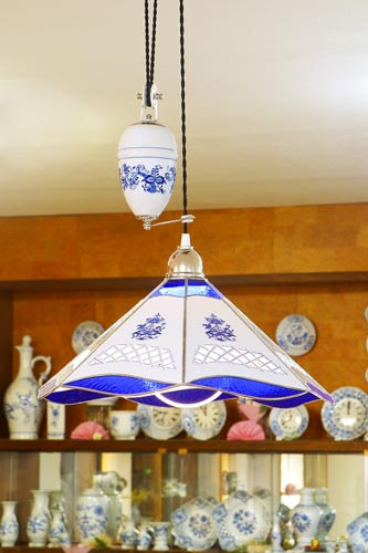 Lampa stahovací CIBULÁK originál / protizávaží dekorované