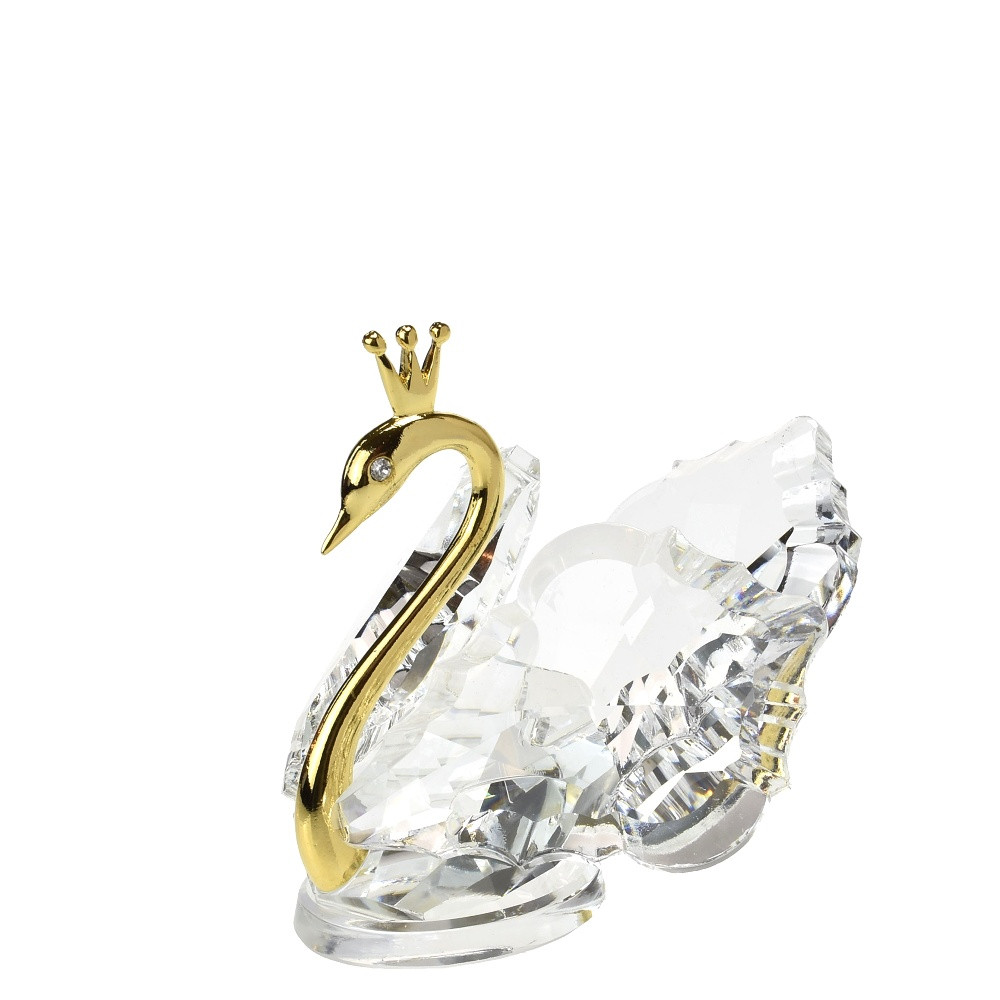 Labuť s korunkou na hlavě 7,5 cm gold (figurka)