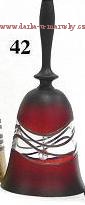 Zvoneček č. 42 červený v komb. čiré sklo