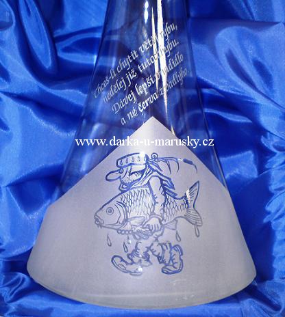 Pískovaná velká sada 6 + 1 dekor RYBÁŘSKÝ ÚLOVEK (A)