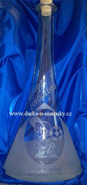 Pískovaná láhev na slivovici - Nejlepší fotbalista + text