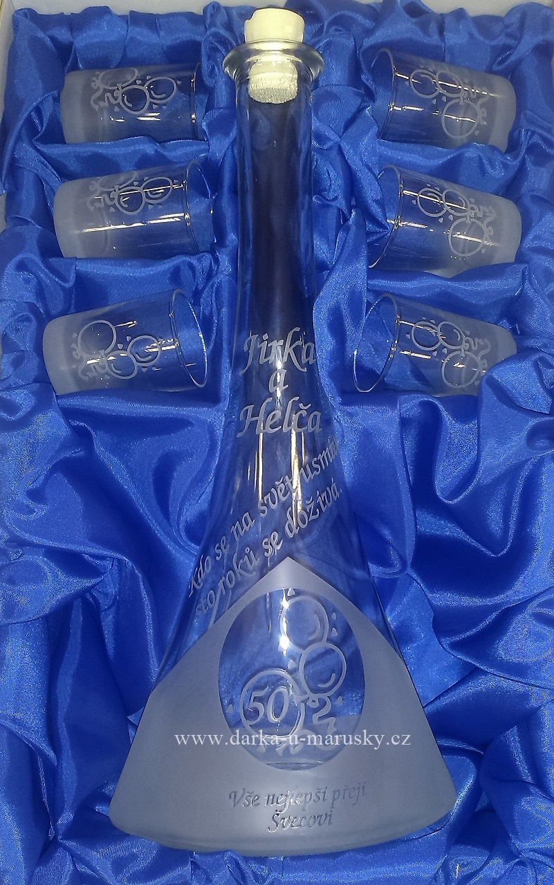 Pískovaná sada 6+1 - Narozeniny kón