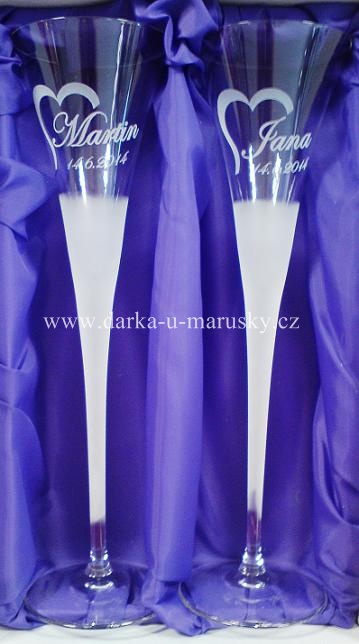 Svatební číše - dekor Erika - rovná stopka