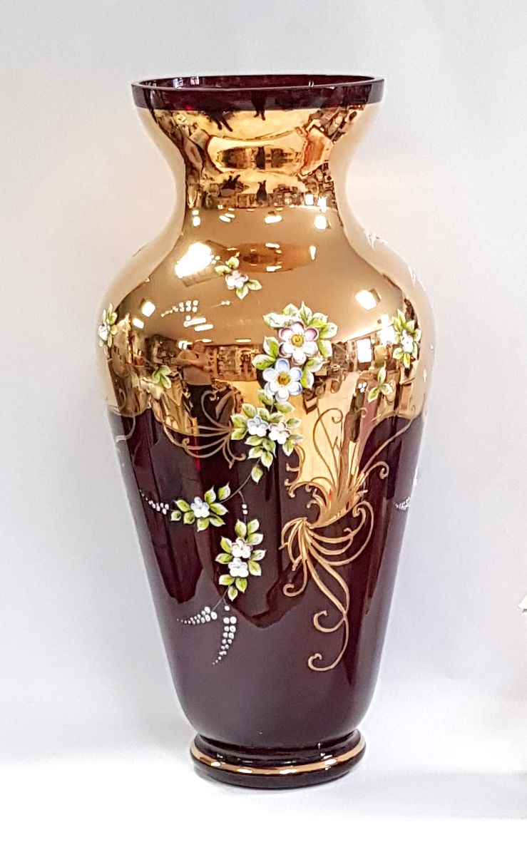 Luxusní smaltová váza A7, 45cm - Rubín