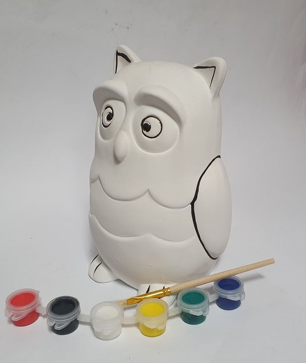 Pokladnička sovička Rozárka na vykreslení 18x14cm MMK7782