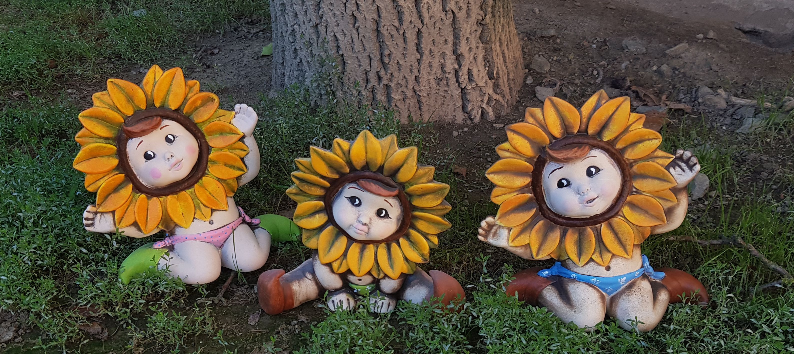 Slunečnice chlapeček - ručně malovaná keramika