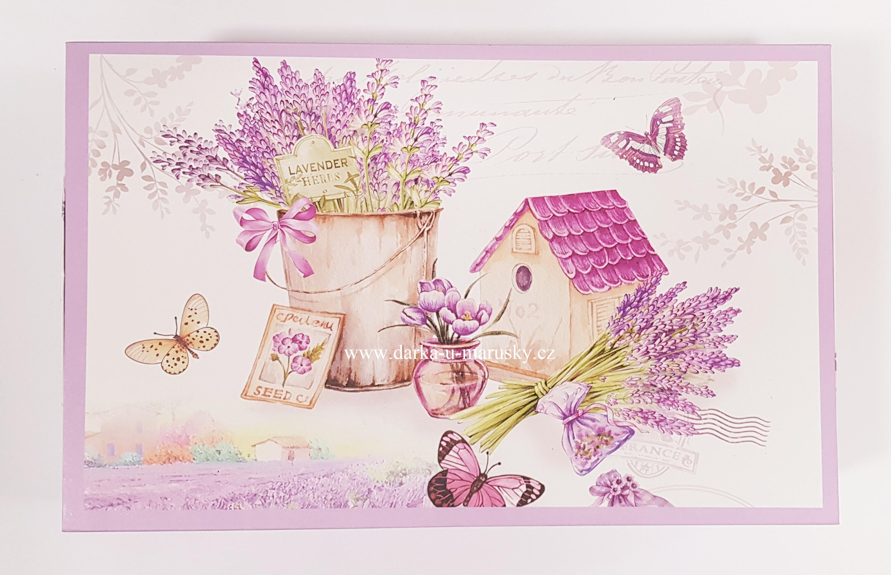 LEVANDULE - souprava 6 hrníčků s podšálkem v dárkové kazetě - K23/8057