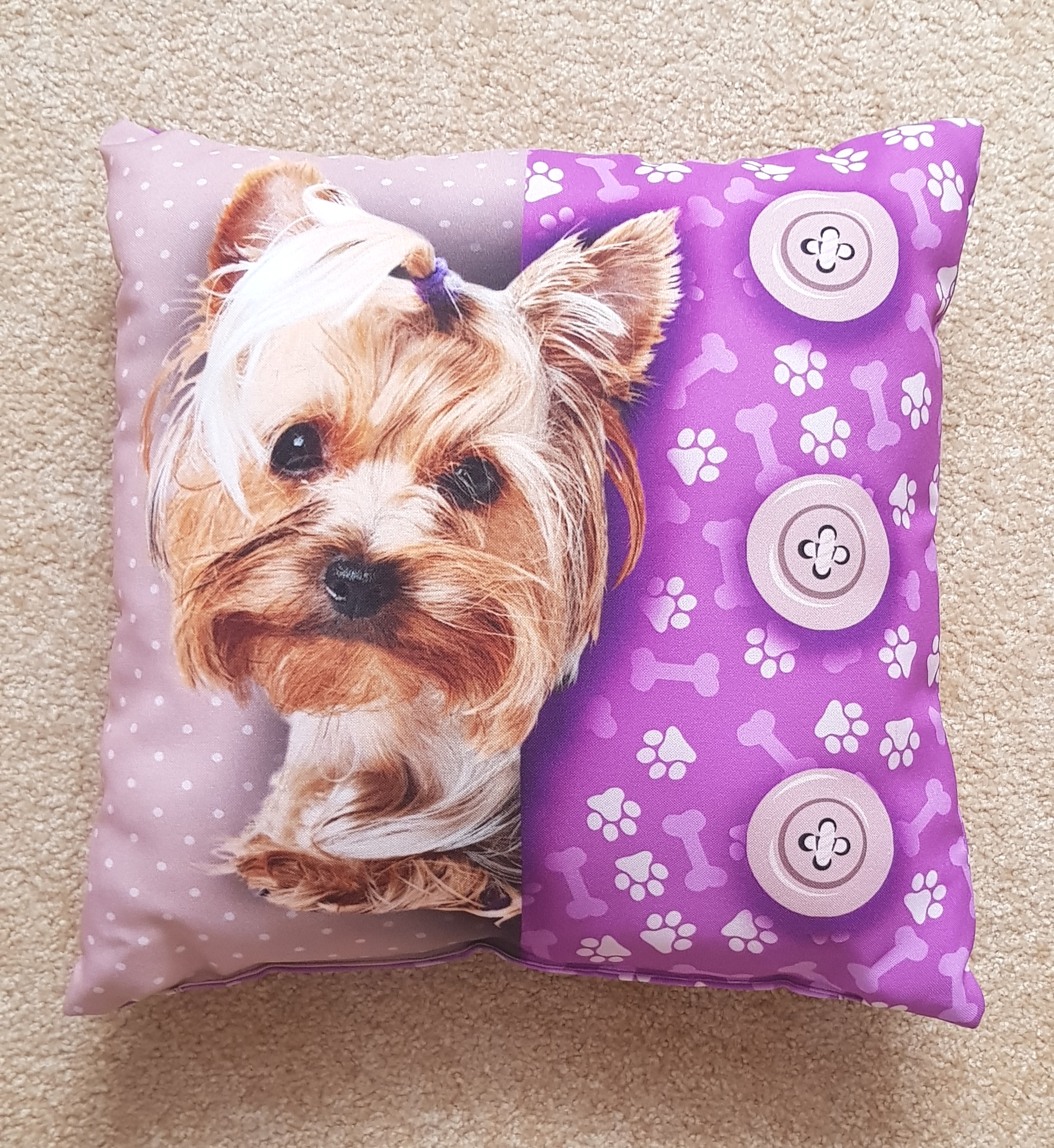 Polštář - Jorkšírský teriér - fialový