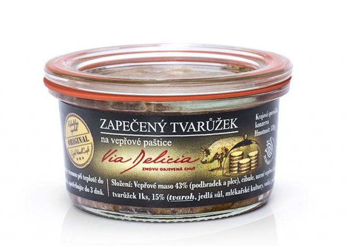 Zapečený tvarůžek na vepřové paštice 130g