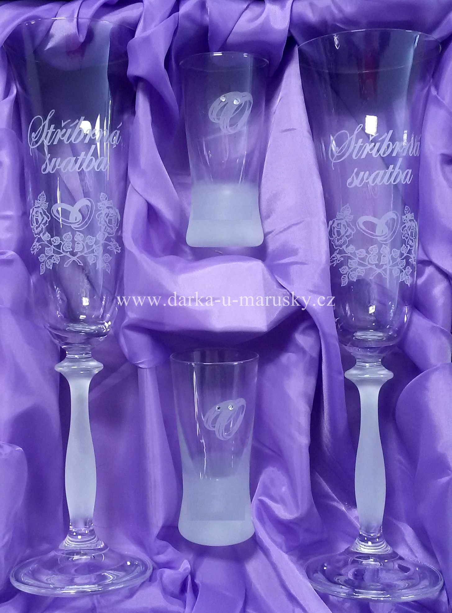 Výroční svatební set 2+2 Angella - prstýnky v růžích A