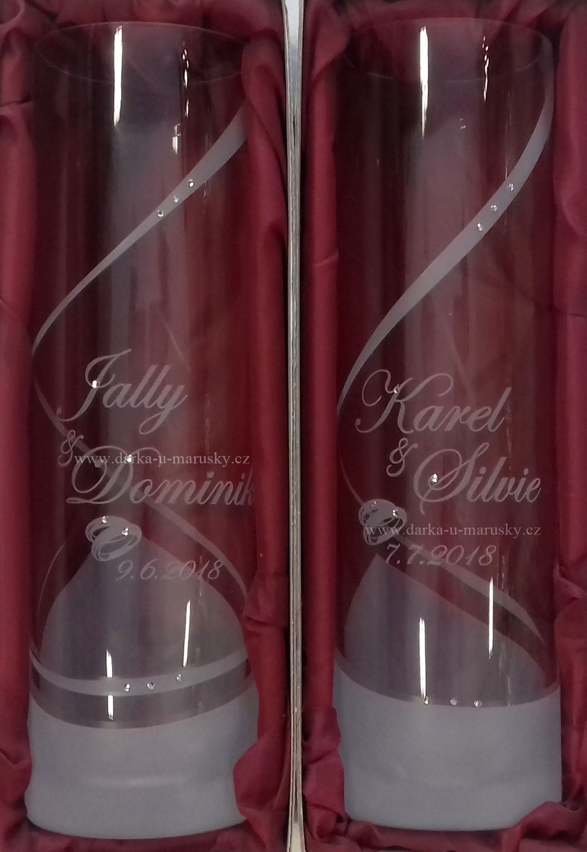 Luxusní svatební váza Válec XL - spirála s kamínky