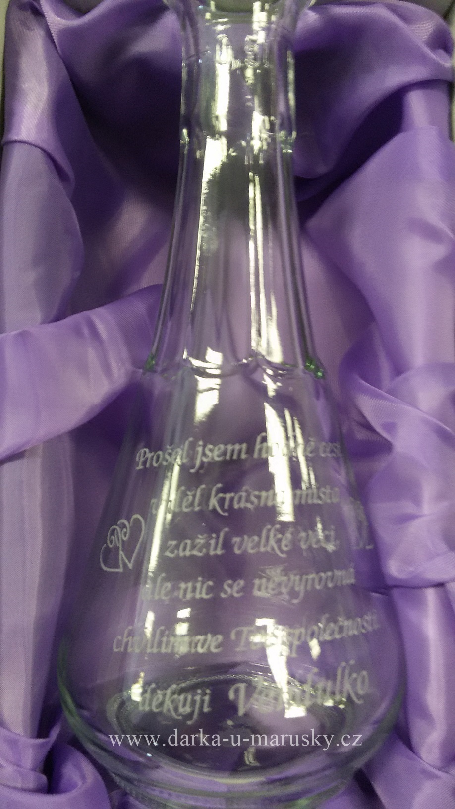 Pískovaná láhev na víno - Z lásky / Juchačka 500ml