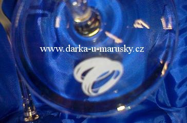 Svatební číše - dekor Erika - rovná stopka