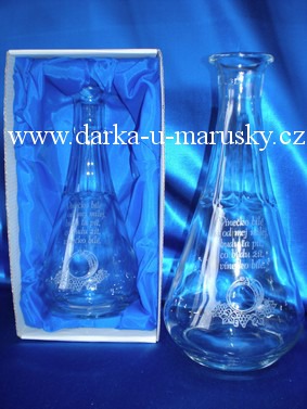 Pískovaná láhev na víno - Z lásky / Juchačka 500ml