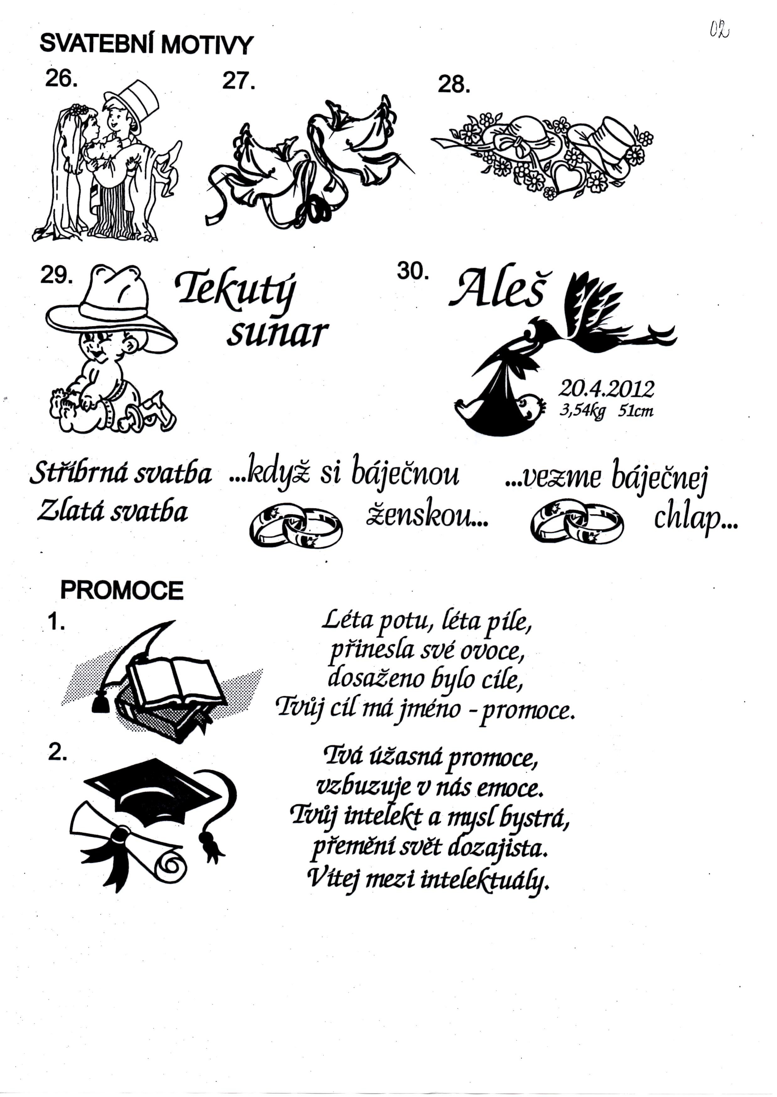 Svatební set 2+2 Lucie (nevěsta a ženich)